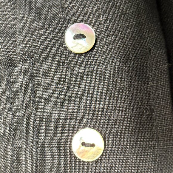 NWT Vintage‎ PLAZA SOUTH 100% Linen Sleeveless Maxi Dress Black | Size 8 - Picture 5 of 9